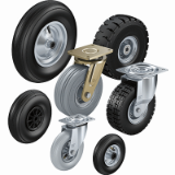 Räder und Rollen mit Luftreifen und Super-Elastik-Reifen
