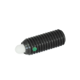 DNSP - Spring Plungers, With Delrin Nose, Type K- Bolt Plastic, Light End Pressure, Without Nylon Locking Element Inch
