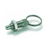 GN 717 - Stainless Steel Indexing Plungers, Type A, Non Lock-Out (lifting ring), without locknut, Inch