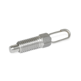 GN 717 - Stainless Steel Indexing Plungers, Type D, with wire loop, without locknut, Inch