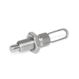 GN 717 - Stainless Steel Indexing Plungers, Type DK, with wire loop, with locknut, Inch