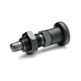 GN 817 - Indexing Plungers with Multiple Pin Lengths, Threaded Body, Non Lock-out Type, With Pull Knob, With Lock Nut Inch