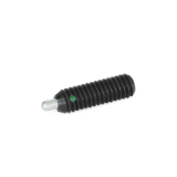 SPNLE - Spring Plungers, Type KS- Steel, Bolt Plastic, Heavy End Pressure, With Nylon Locking Element Inch