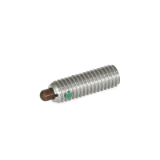 SPSSDN - Stainless Steel Spring Plungers, Type KN, Light End Pressure, Without Nylon Locking Element Inch