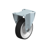 BH-POTH - Pressed steel fixed castor, heavy duty brackets, with top plate fitting, wheel with thermoplastic polyurethane tread, with heavy nylon wheel centre