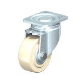 LH-GSPO - Pressed steel swivel castor, heavy duty castors, with top plate fitting and 'stop-fix' brake. Heavy duty wheels made of cast nylon