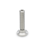 GN 638 - Ball Jointed Leveling Feet, Thrust Pad Stainless Steel, Threaded Stuud Stainless Steel, Inch